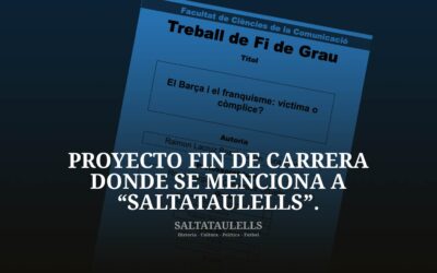 MAS SOBRE UNIVERSIDADES. SE ENCUENTRA UN PROYECTO FIN DE CARRERA DONDE SE MENCIONA A “SALTATAULELLS”.