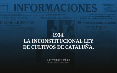1934. LA INCONSTITUCIONAL LEY DE CULTIVOS DE CATALUÑA. CRONICAS DEL DIARIO INFORMACIONES ENTRE 25 JUNIO Y 7 JULIO, PERIODO DONDE LA GENERALIDAD NO HACE CASO AL DICTAMEN DEL TRIBUNAL DE GARANTIAS CONSTITUCIONALES (NI LUEGO).